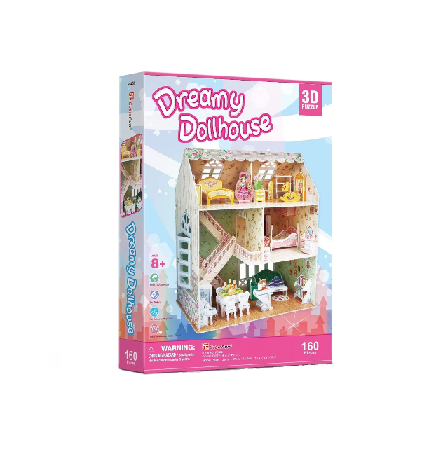 Puzzle 3D - Dreamy Dollhouse - Casa de vis a papusilor - 160 de piese | CubicFun - 2 | YEO