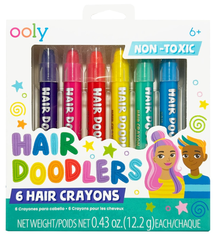 Set 6 creioane colorate pentru par - Hair Doodlers | Ooly