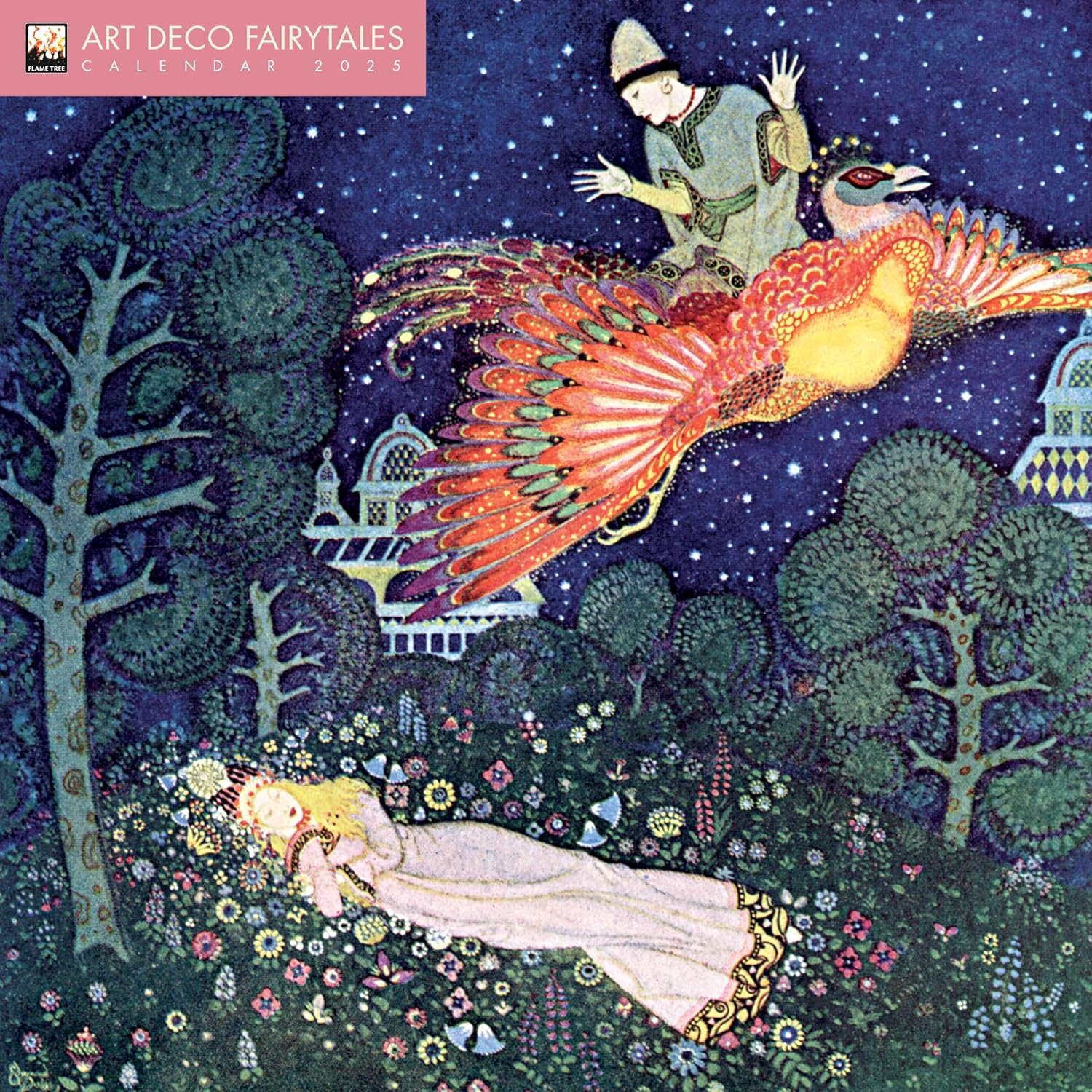 Art Deco Fairytales Wall Calendar 2025 | Flame Tree Studio - 1 | YEO