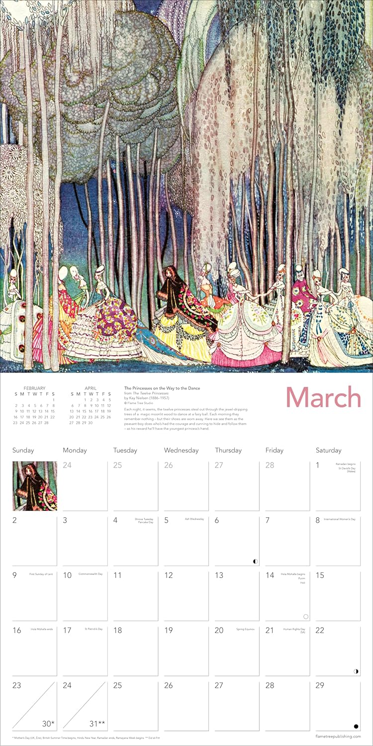 Art Deco Fairytales Wall Calendar 2025 | Flame Tree Studio