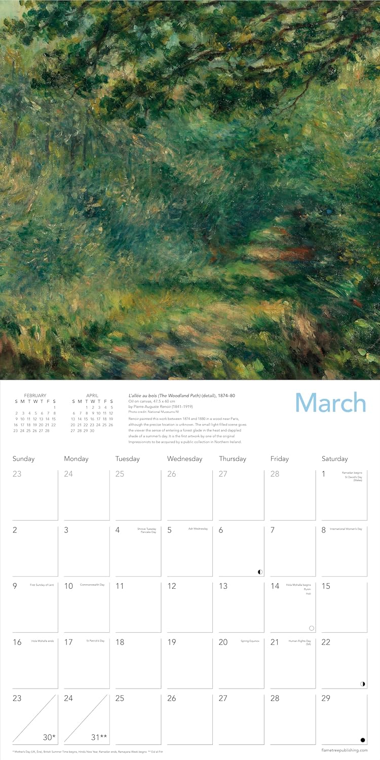 Impressionism Wall Calendar 2025 | Flame Tree Publishing - 1 | YEO