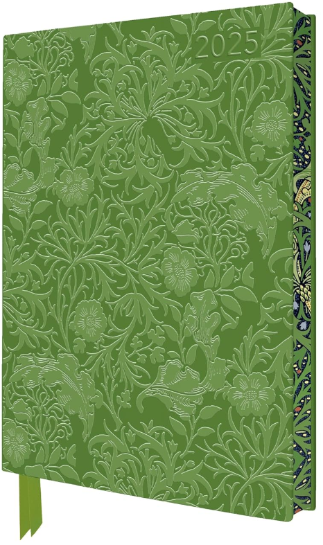 William Morris: Seaweed 2025 Artisan Art Vegan Leather Diary Planner | Flame Tree Publishing