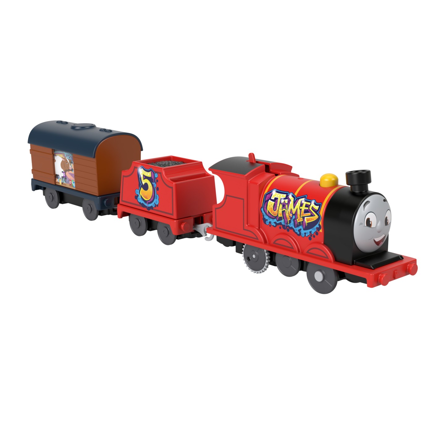 Locomotiva motorizata cu doua vagoane -Thomas & Friends - James Graffiti | Fisher-Price