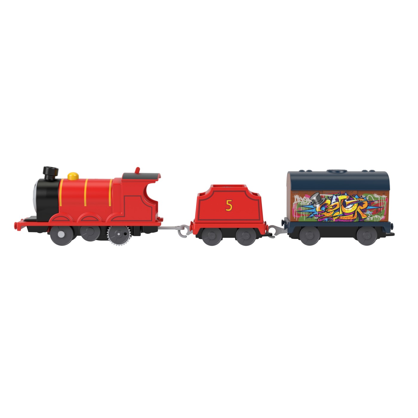 Locomotiva motorizata cu doua vagoane -Thomas & Friends - James Graffiti | Fisher-Price - 4 | YEO