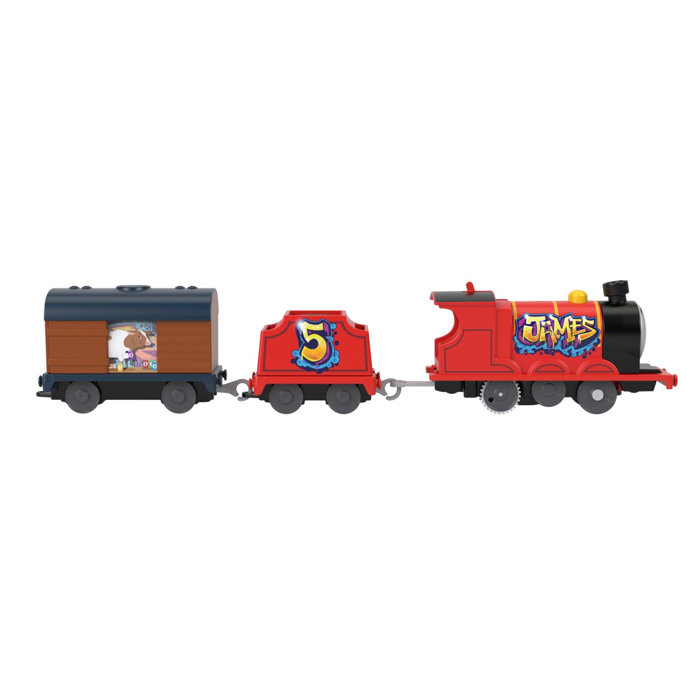 Locomotiva motorizata cu doua vagoane -Thomas & Friends - James Graffiti | Fisher-Price - 5 | YEO