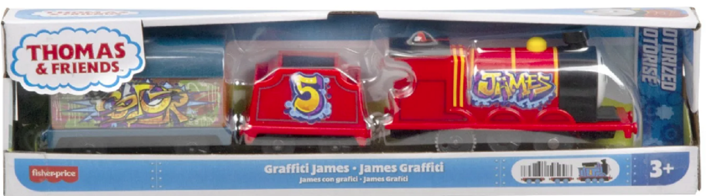 Locomotiva motorizata cu doua vagoane -Thomas & Friends - James Graffiti | Fisher-Price - 6 | YEO