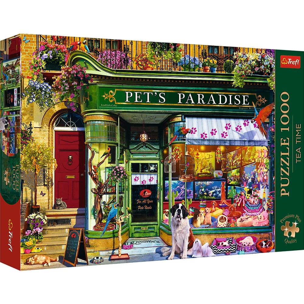 Puzzle 1000 piese - Tea Time - Paradisul animalelor | Trefl - 1 | YEO