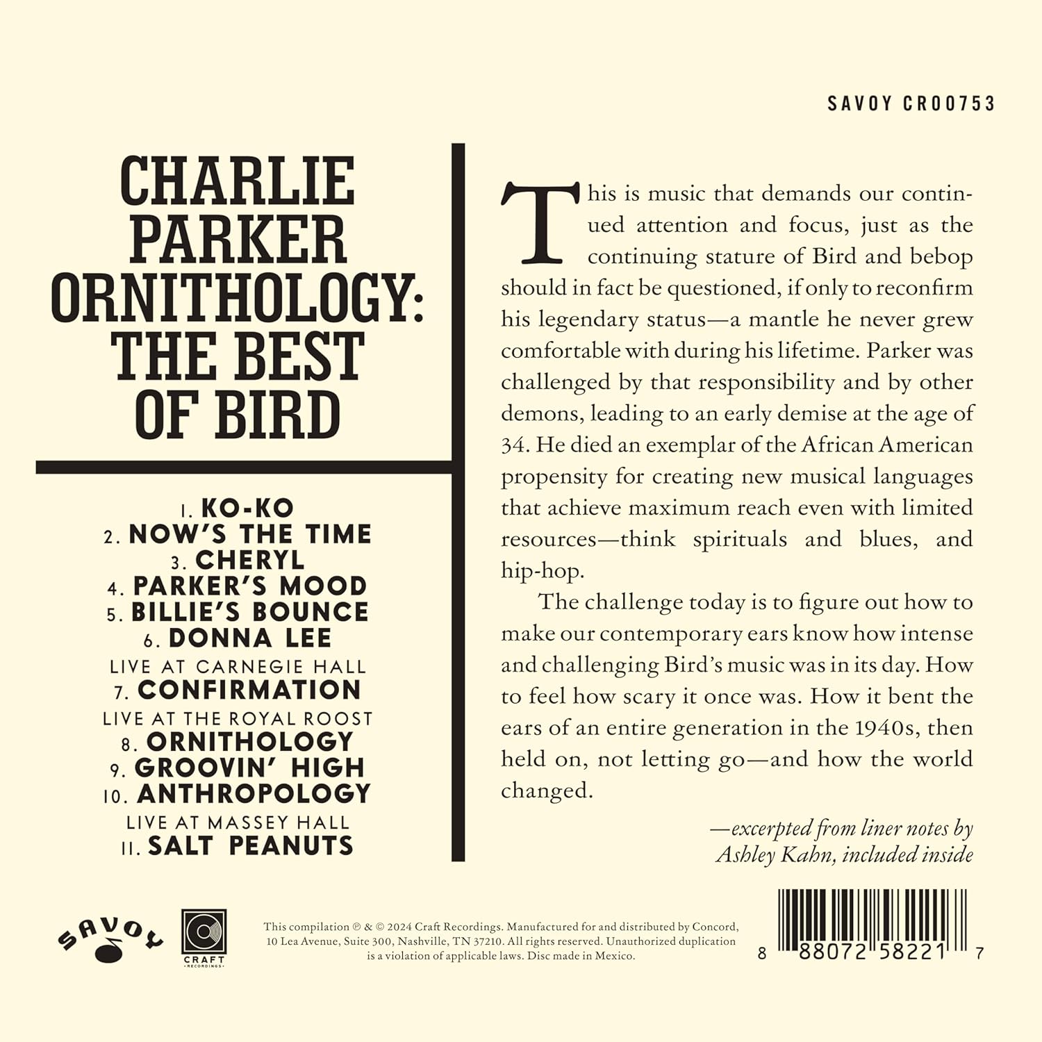 Ornithology: The Best Of Bird | Charlie Parker