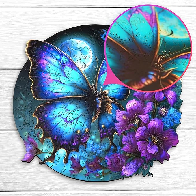 Puzzle din lemn, 200 piese - Butterfly | Escape Welt - 2 | YEO