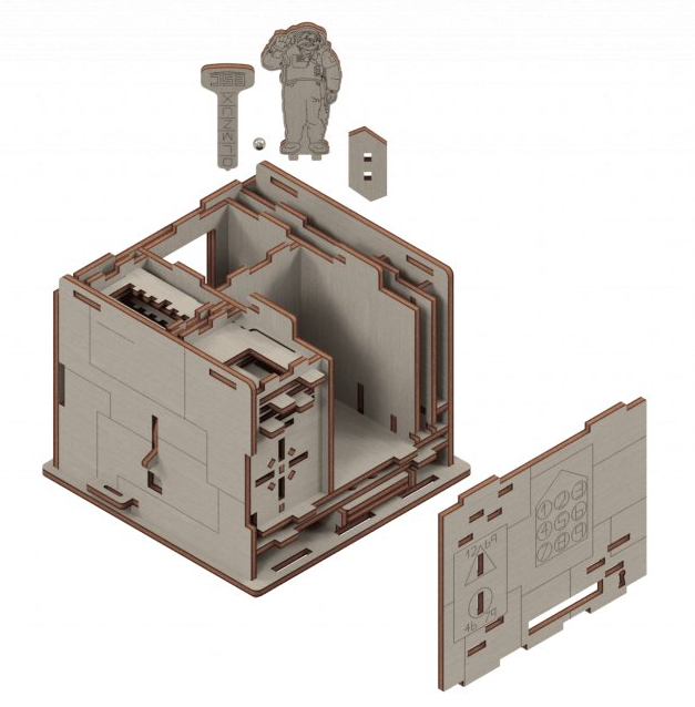 Puzzle 3D, 98 piese - Space Box | Escape Welt - 1