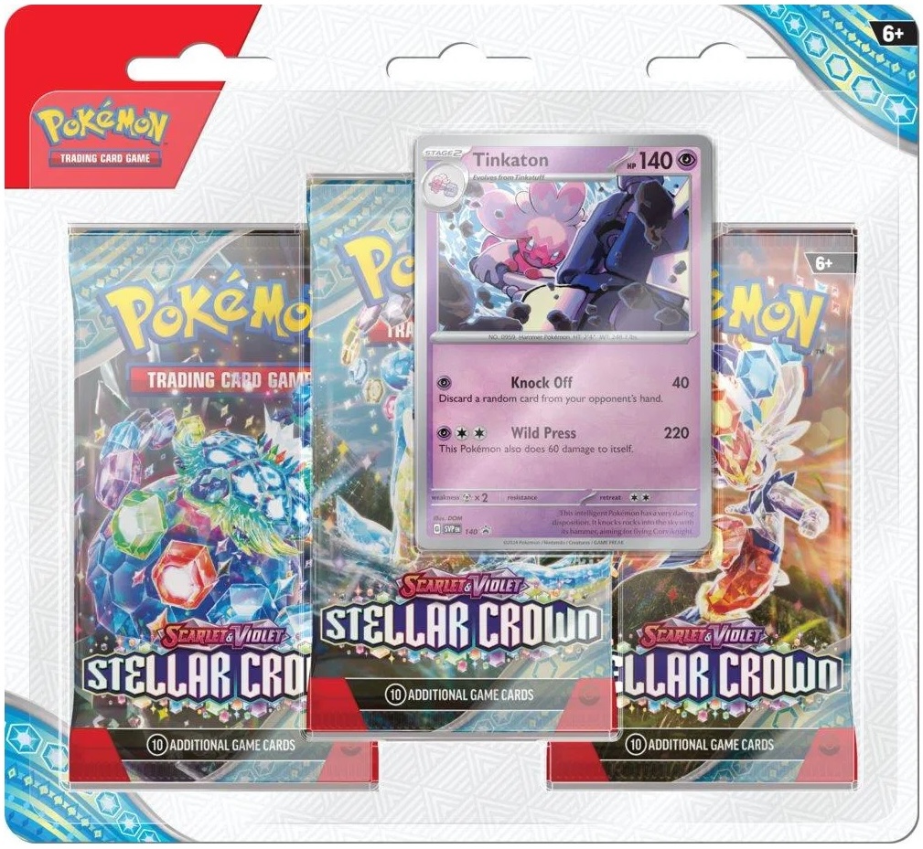 Pokemon TCG - Scarlet & Violet: Stellar Crown 3 Blister Booster - Doua modele | The Pokemon Company - 2 | YEO