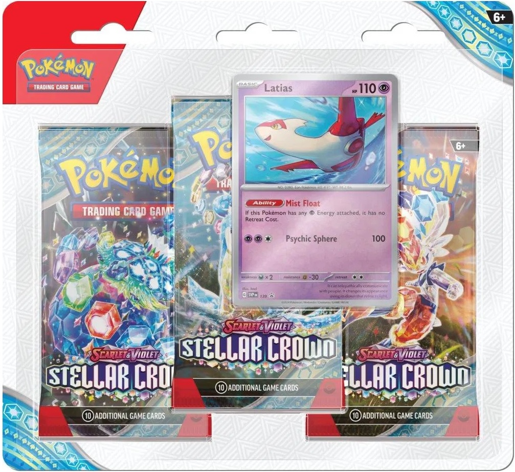 Pokemon TCG - Scarlet & Violet: Stellar Crown 3 Blister Booster - Doua modele | The Pokemon Company