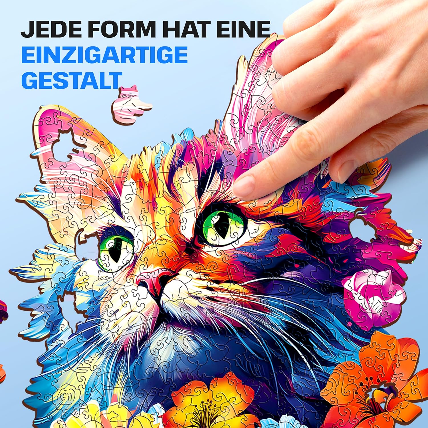 Puzzle din lemn, 200 piese - Cat | Escape Welt - 2