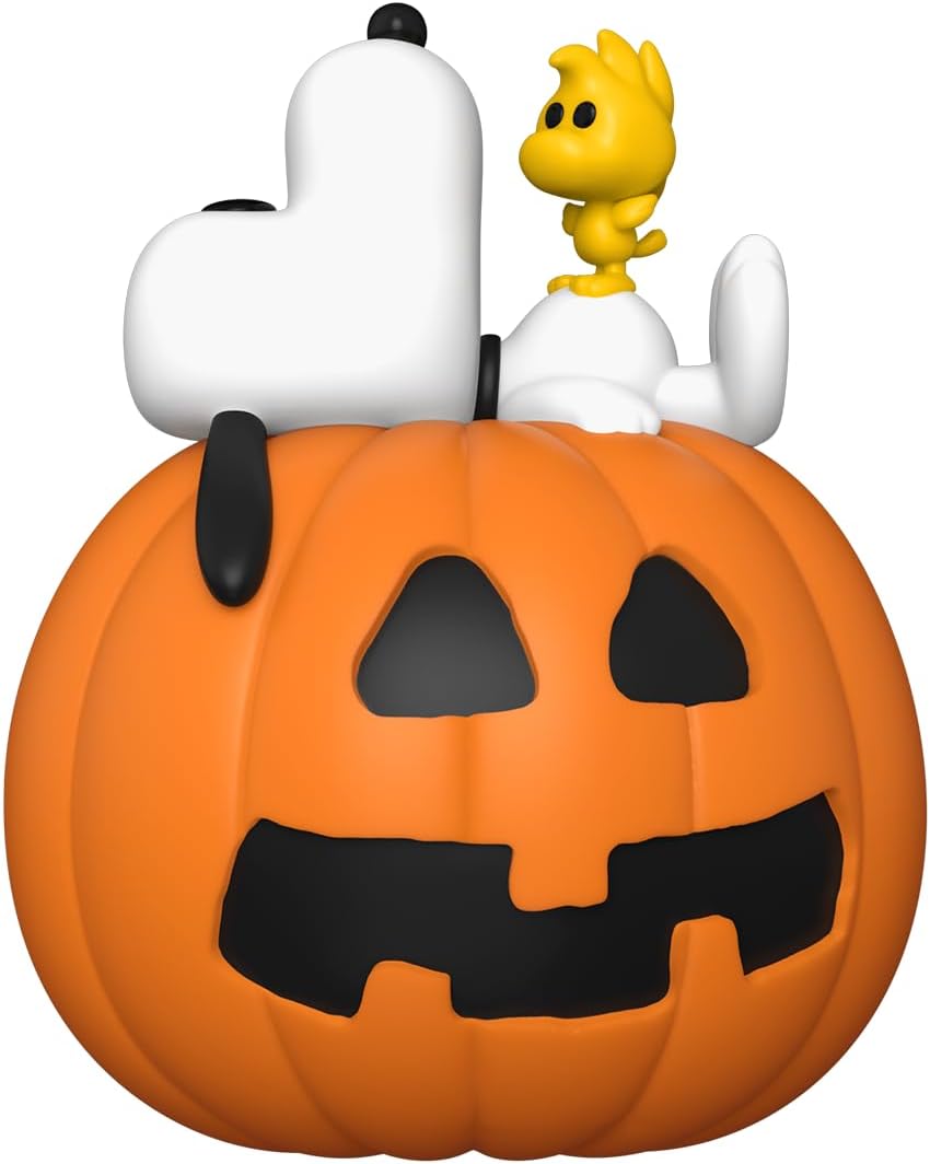 Figurina - Pop! Deluxe Peanuts: Snoopy & Woodstock (with Pumpkin) | Funko