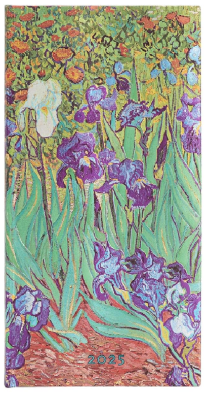 Agenda 2025 - Van Gogh’s Irises - Slim, Horizontal, Hardcover | Paperblanks - 5 | YEO