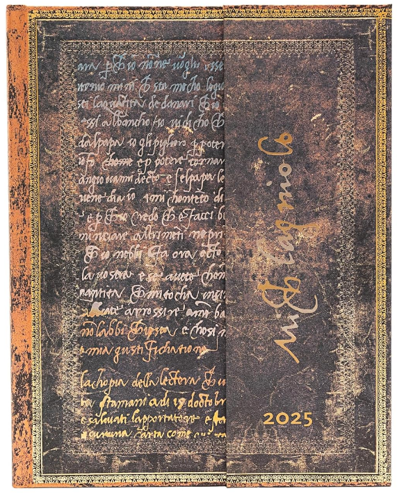 Agenda 2025 - Michelangelo, Handwriting - Embellished Manuscripts Collection - Ultra, Vertical, Hardcover, Wrap | Paperblanks - 5 | YEO