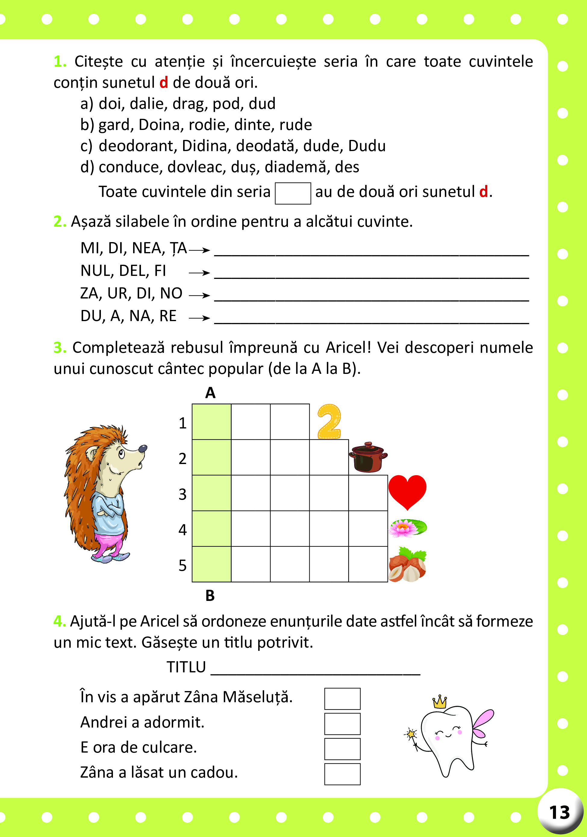 Aricel in lumea alfabetului - Caiet de comunicare in limba romana, clasa I | Manuela Dinescu, Mihaela Ada Radu - 1 | YEO