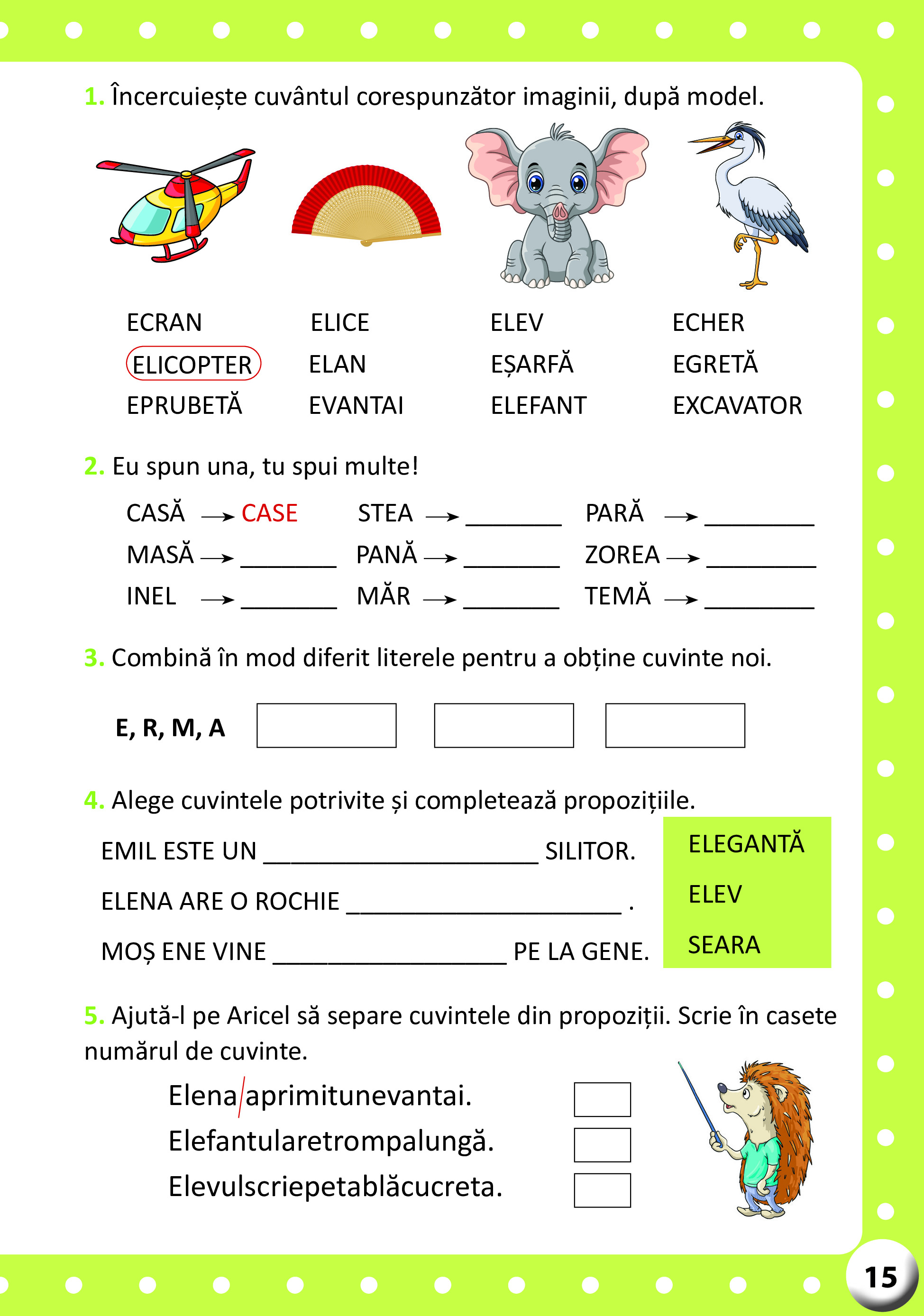 Aricel in lumea alfabetului - Caiet de comunicare in limba romana, clasa I | Manuela Dinescu, Mihaela Ada Radu - 3 | YEO