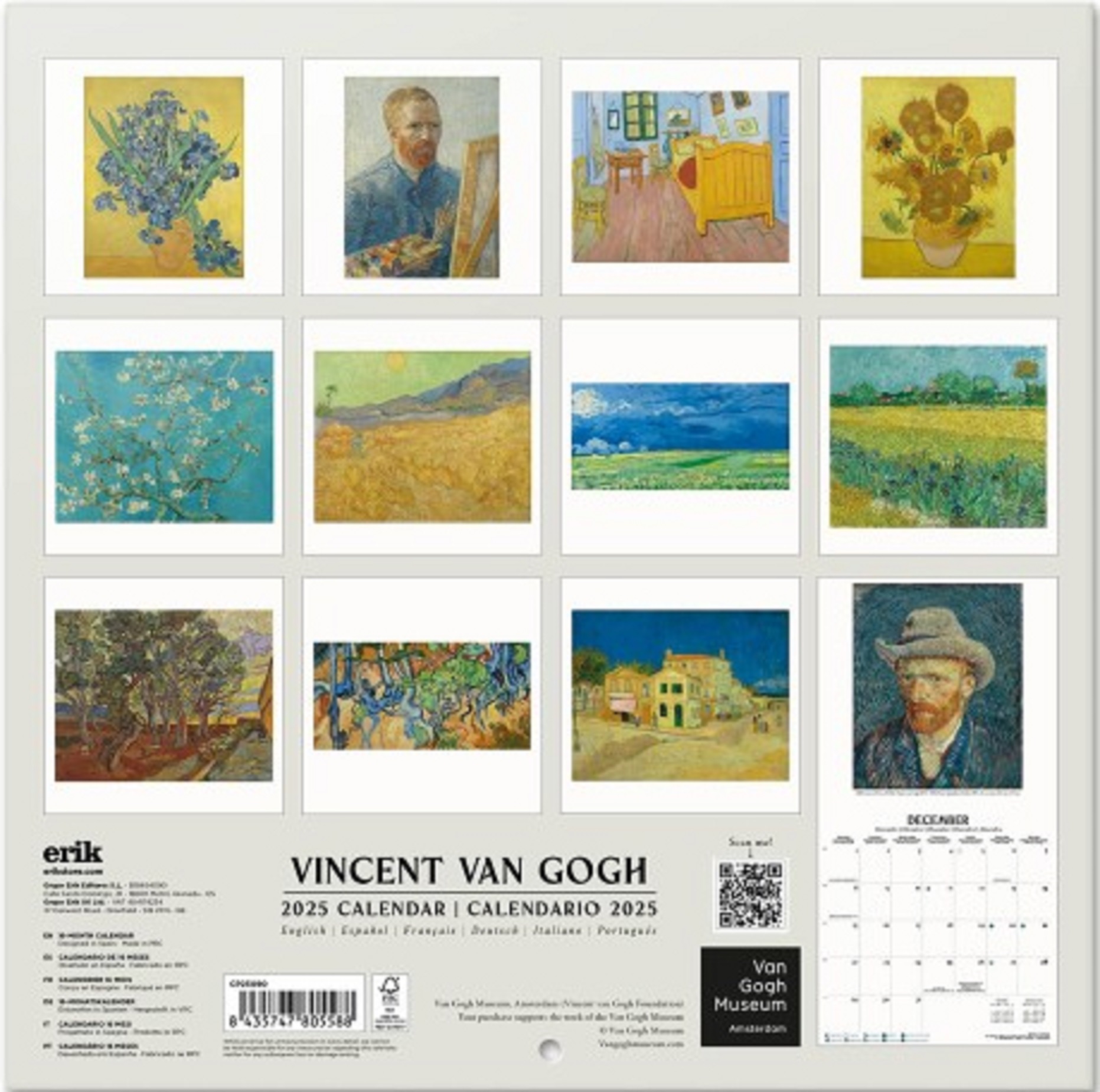 Calendar de perete 2025 - Vincent Van Gogh - Museum | Grupo Erik - 1 | YEO