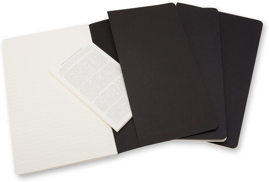 Set 3 caiete - Moleskine Cahier - Large, Ruled - Black | Moleskine - 4 | YEO