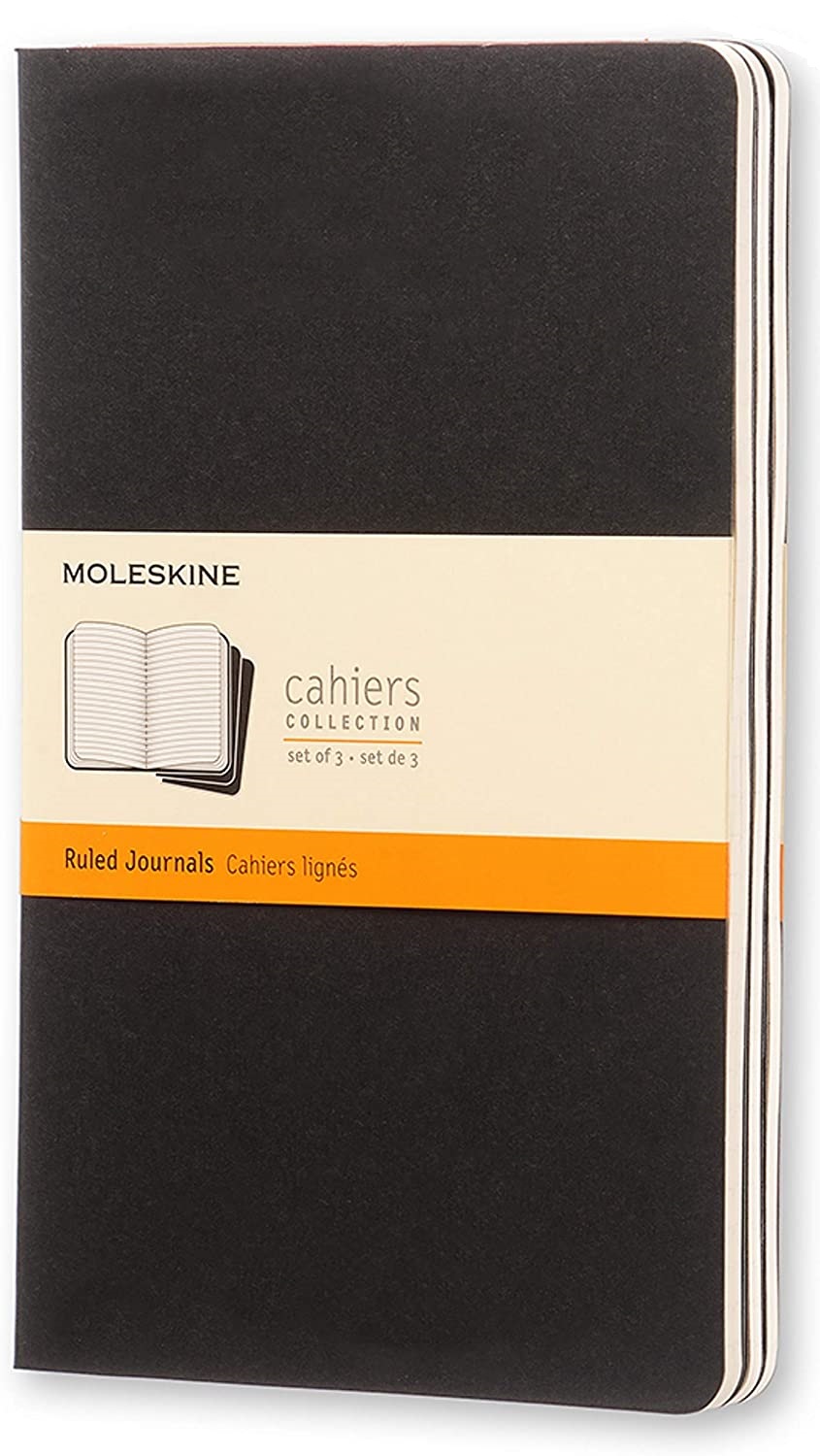 Set 3 caiete - Moleskine Cahier - Large, Ruled - Black | Moleskine - 8 | YEO