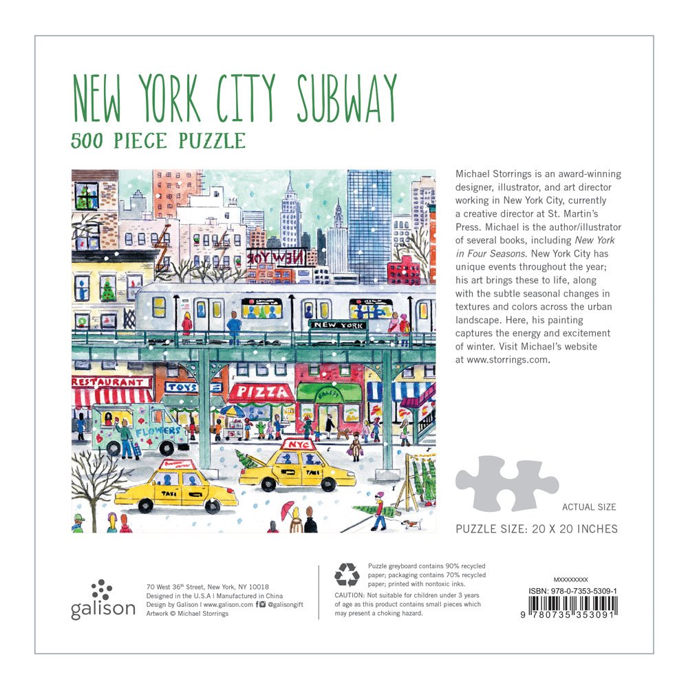 Puzzle 500 piese - Michael Storrings New York City Subway | Galison - 1