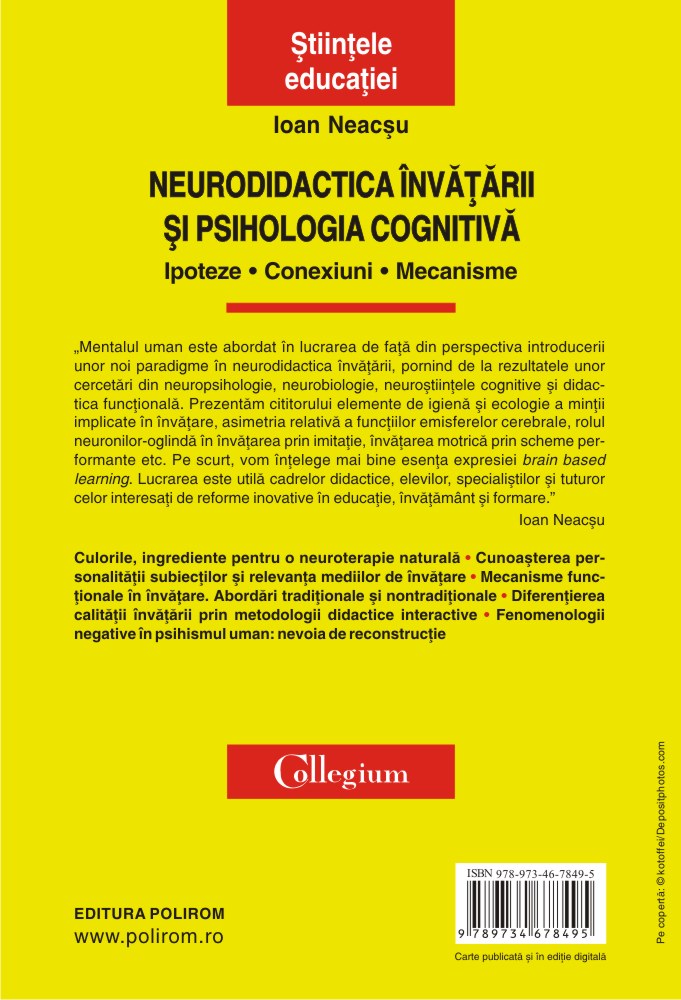 Neurodidactica invatarii si psihologia cognitiva | Ioan Neacsu