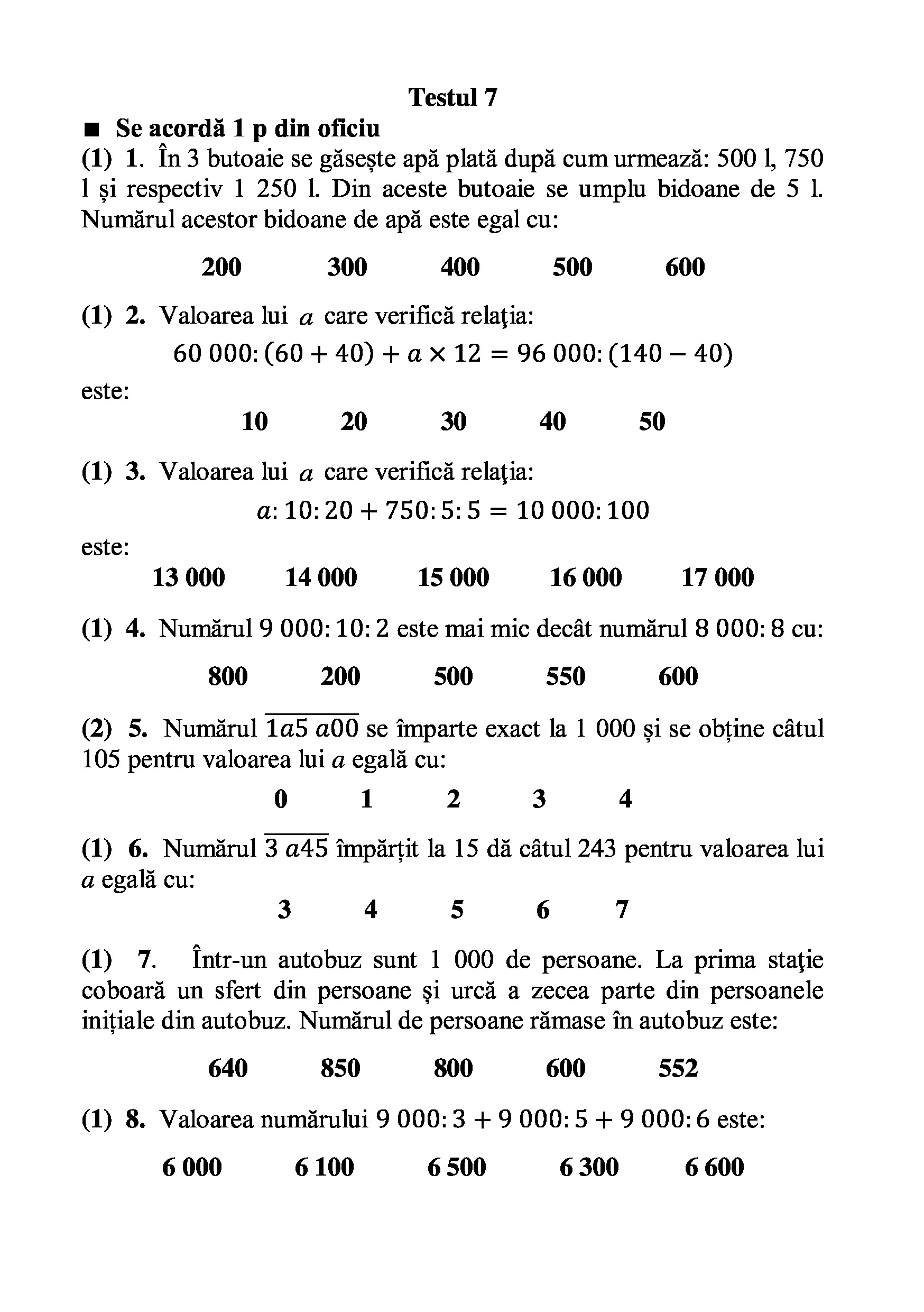 Teste grila de autoevaluare la matematica pentru clasa a IV-a | Gheorghe Adalbert Schneider - 6 | YEO