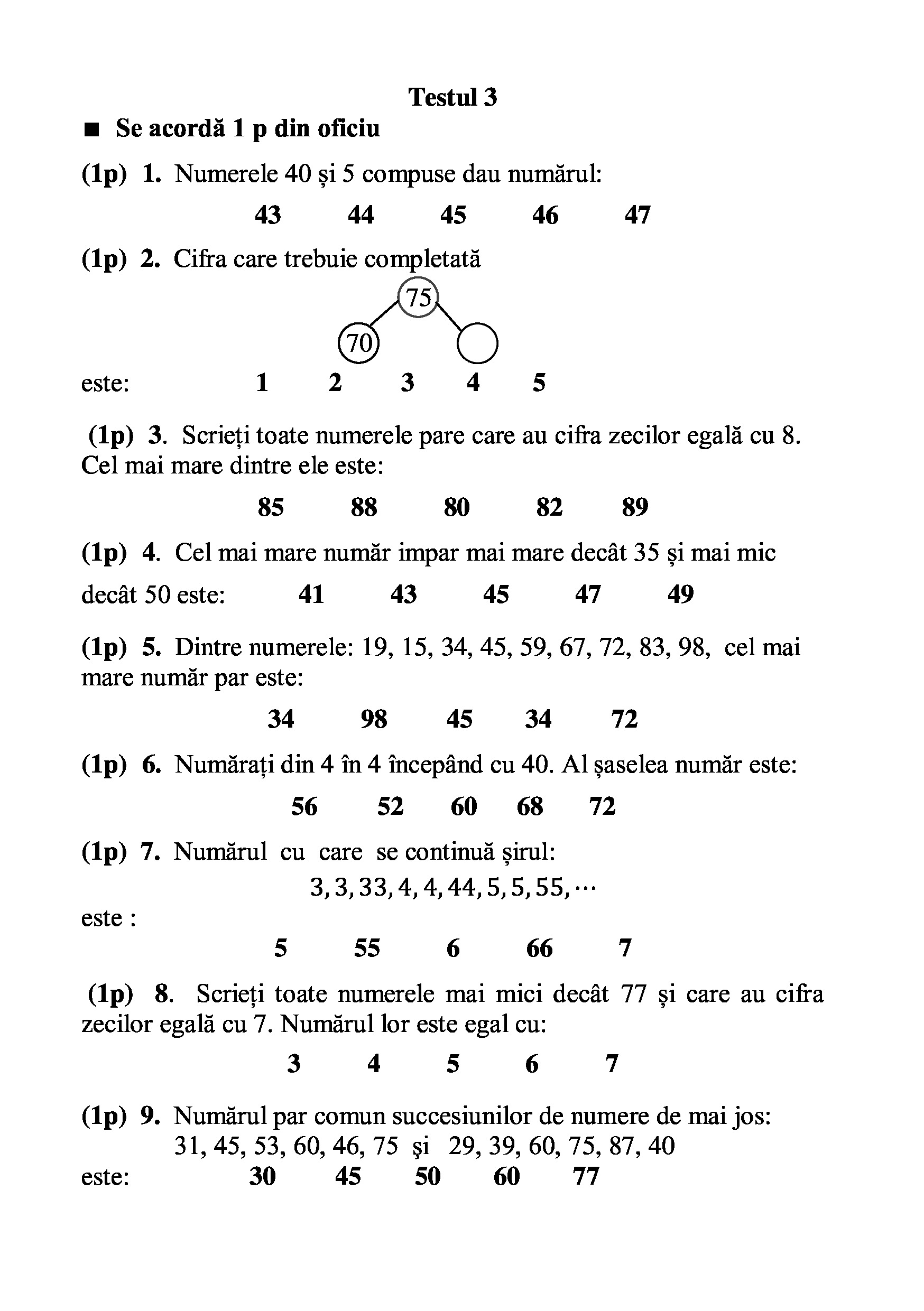 Teste grila de autoevaluare la matematica pentru clasa I | Gheorghe Adalbert Schneider - 2 | YEO