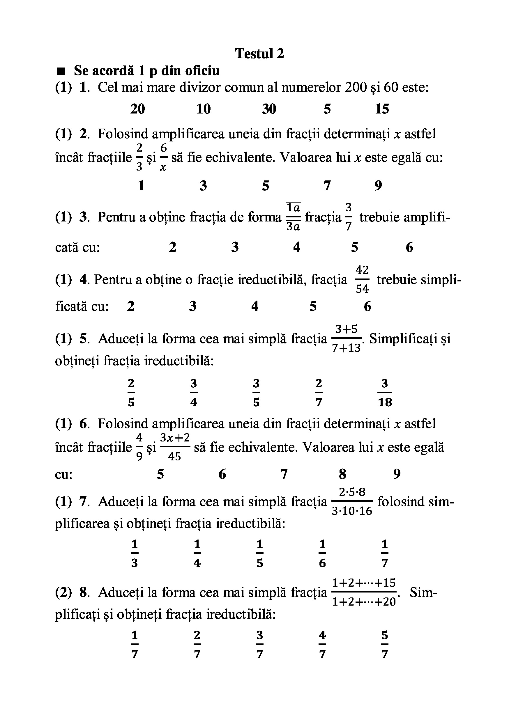 Teste grila de autoevaluare la matematica pentru clasa a V-a | Gheorghe Adalbert Schneider - 1 | YEO