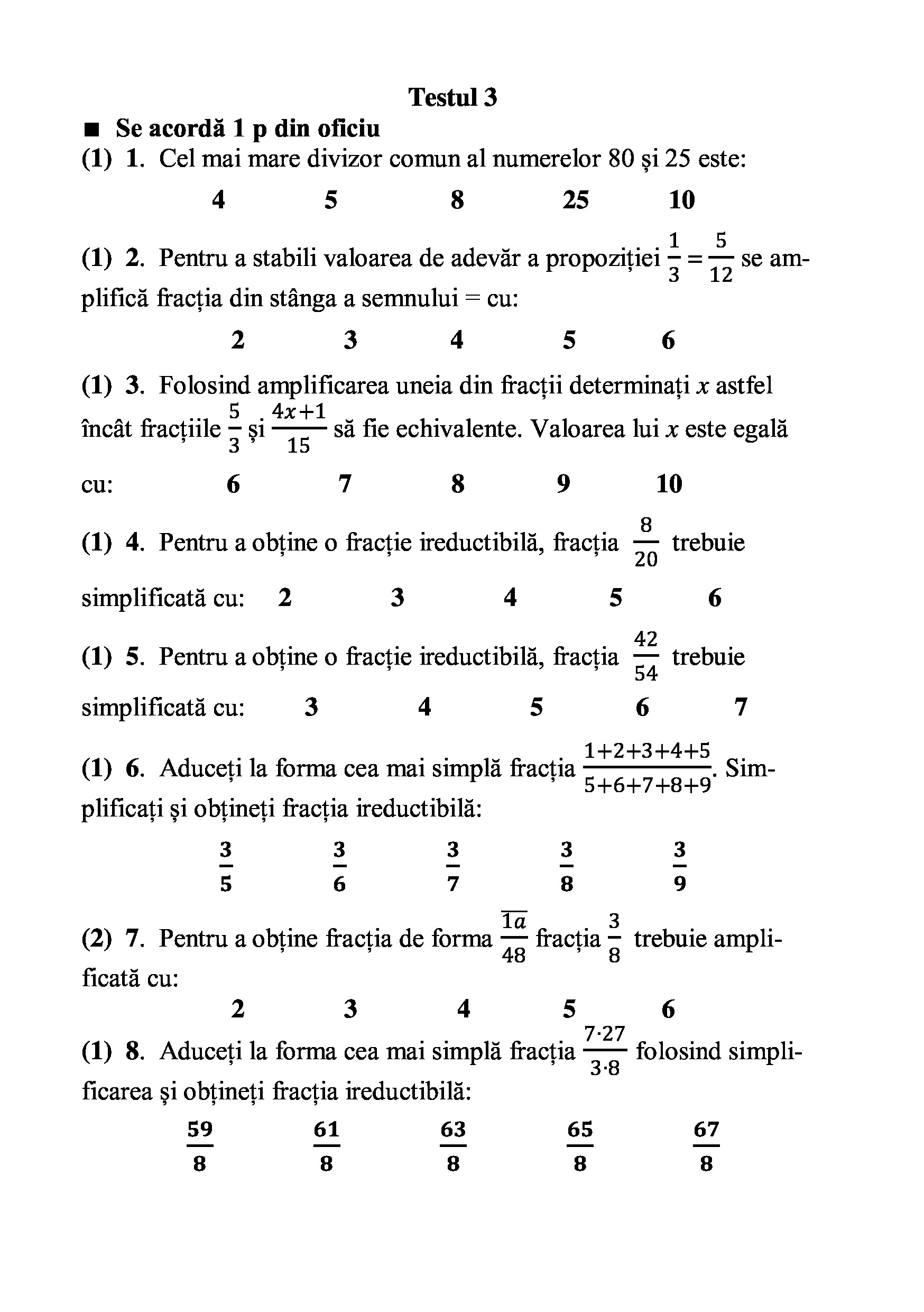 Teste grila de autoevaluare la matematica pentru clasa a V-a | Gheorghe Adalbert Schneider - 2 | YEO