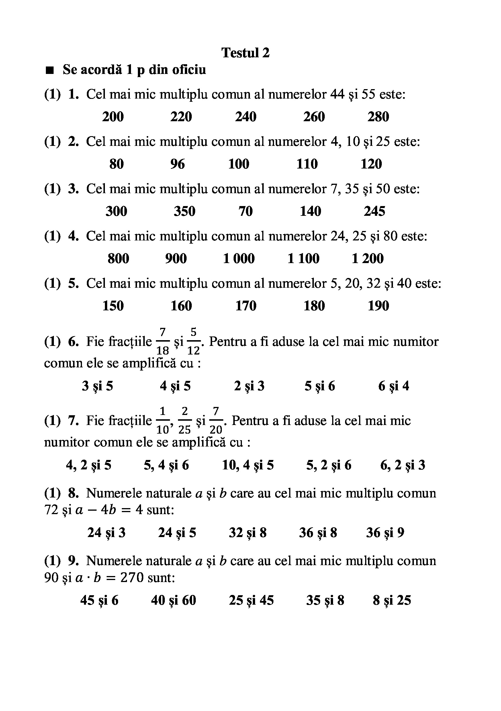 Teste grila de autoevaluare la matematica pentru clasa a V-a | Gheorghe Adalbert Schneider - 4 | YEO