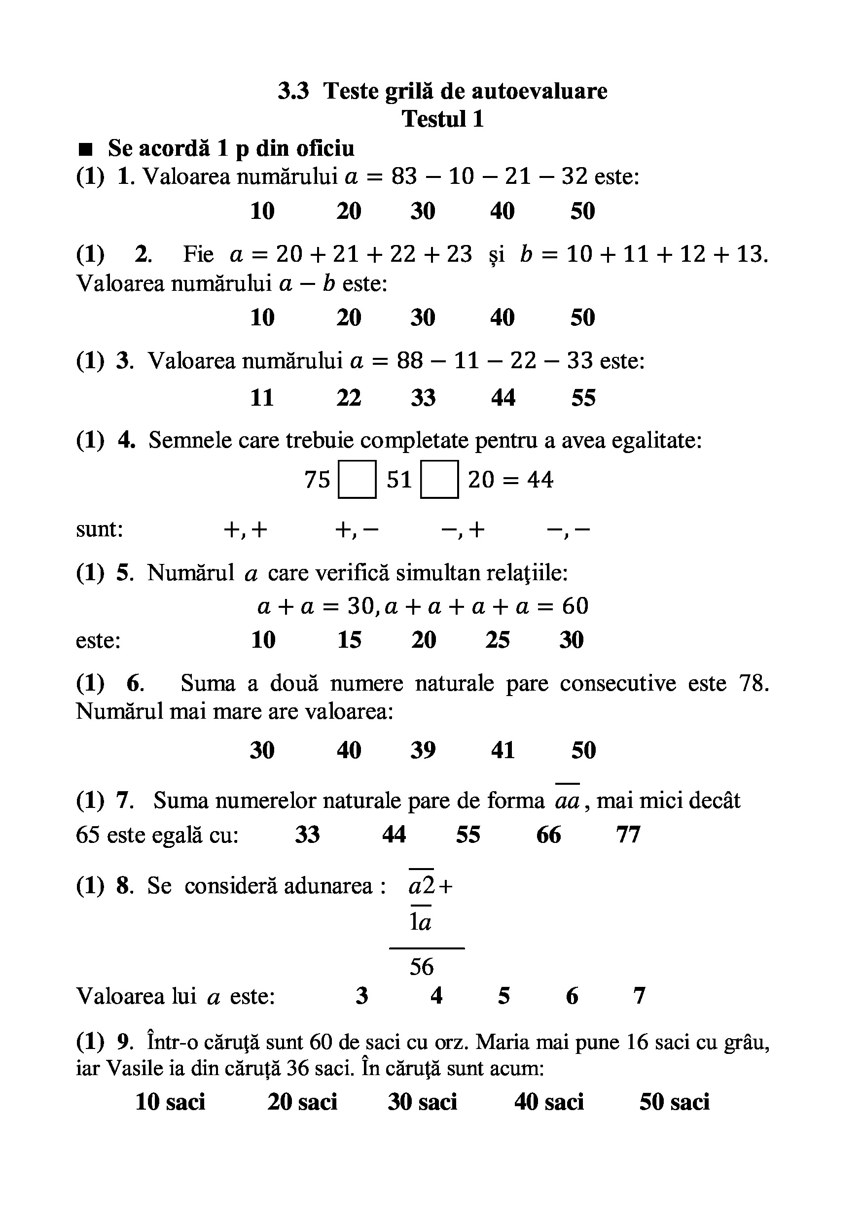 Teste grila de autoevaluare la matematica pentru clasa a II-a | Gheorghe Adalbert Schneider - 4 | YEO