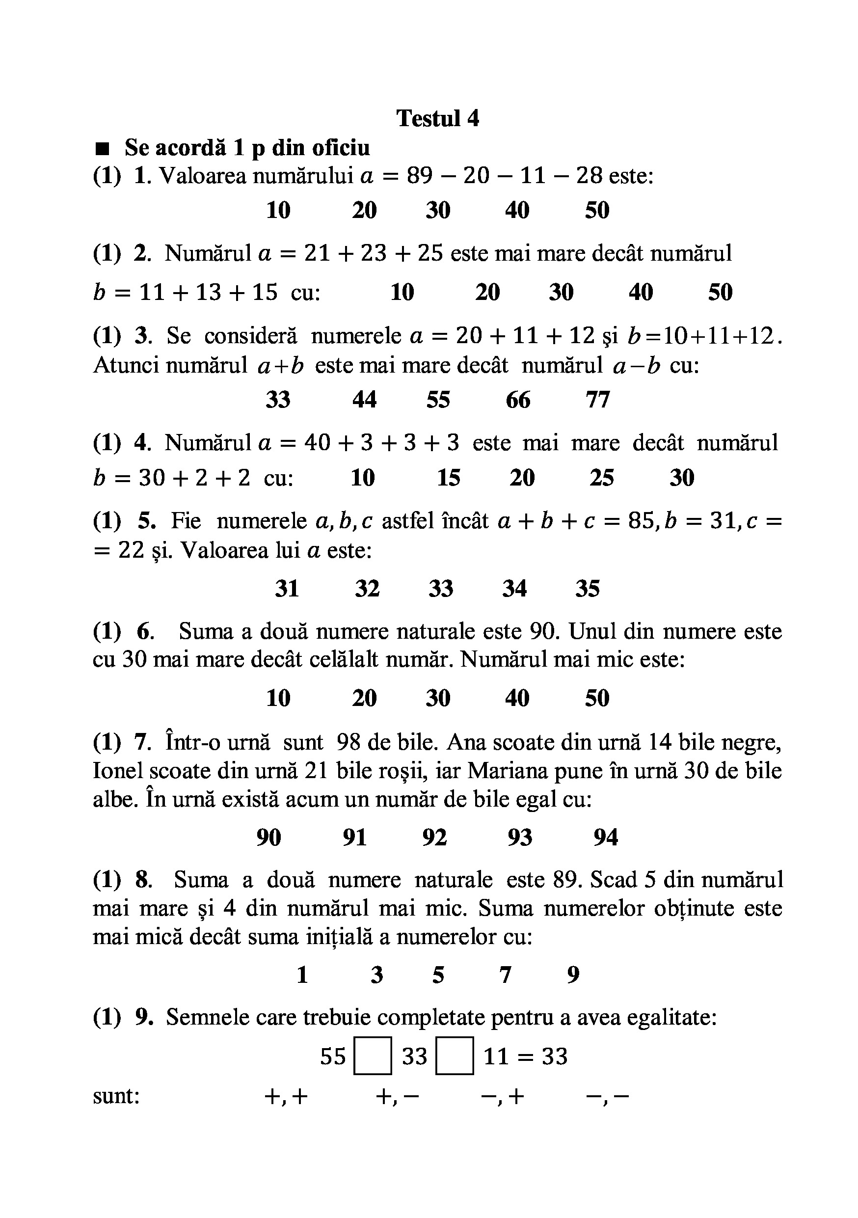 Teste grila de autoevaluare la matematica pentru clasa a II-a | Gheorghe Adalbert Schneider - 7 | YEO