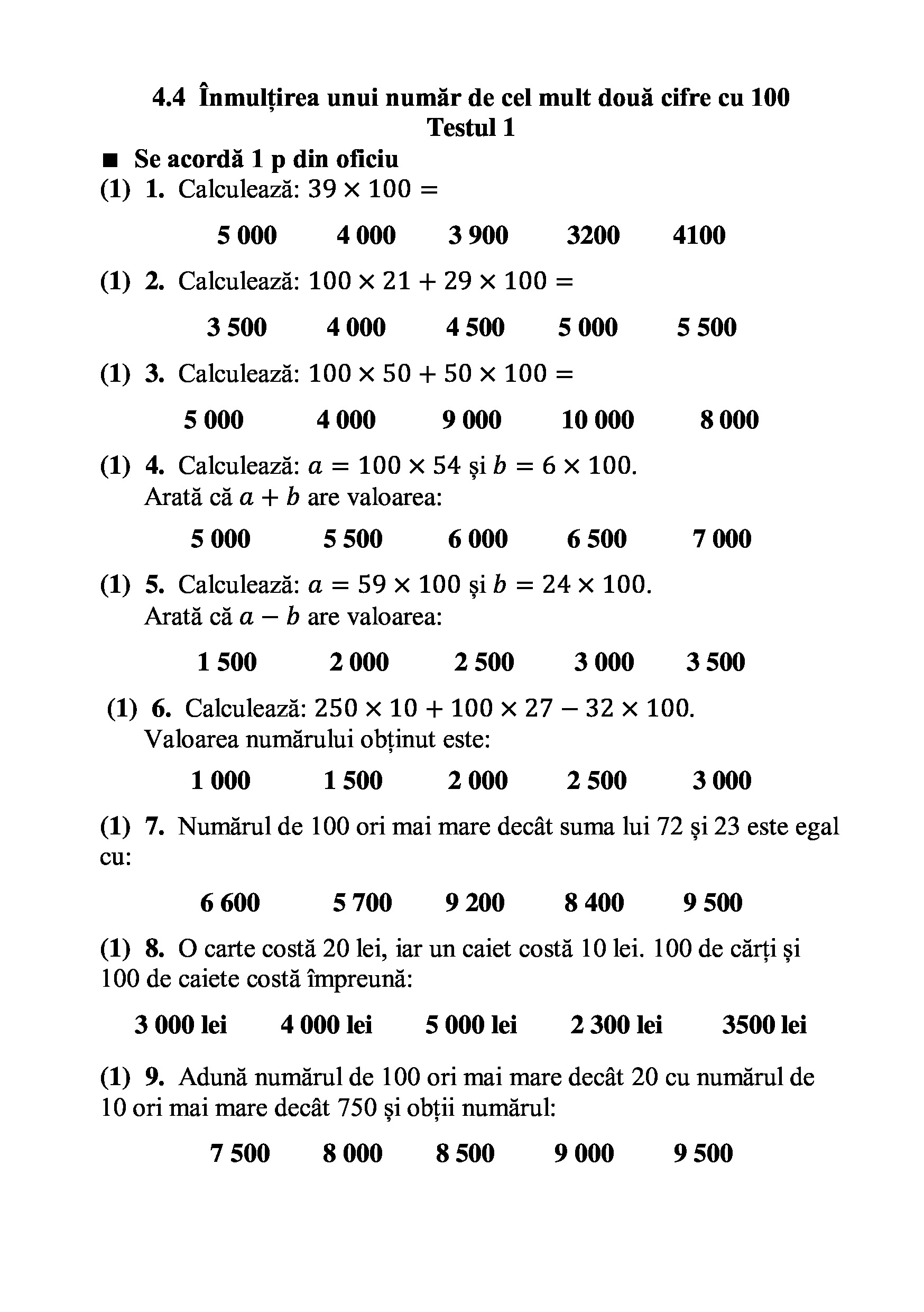 Teste grila de autoevaluare la matematica pentru clasa a III-a | Gheorghe Adalbert Schneider - 3 | YEO