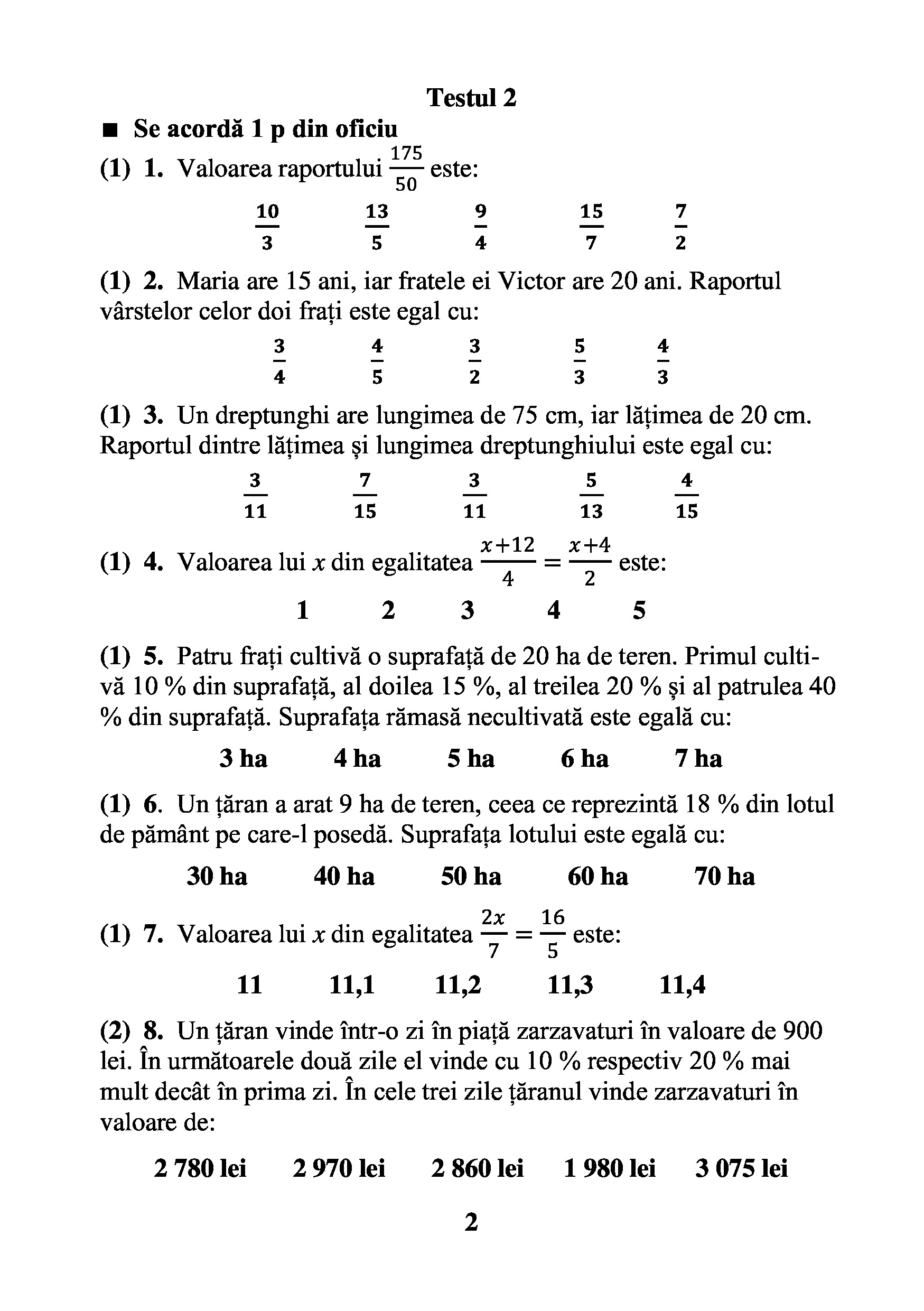 Teste grila de autoevaluare la matematica pentru alasa a VI-a | Gheorghe Adalbert Schneider - 1 | YEO