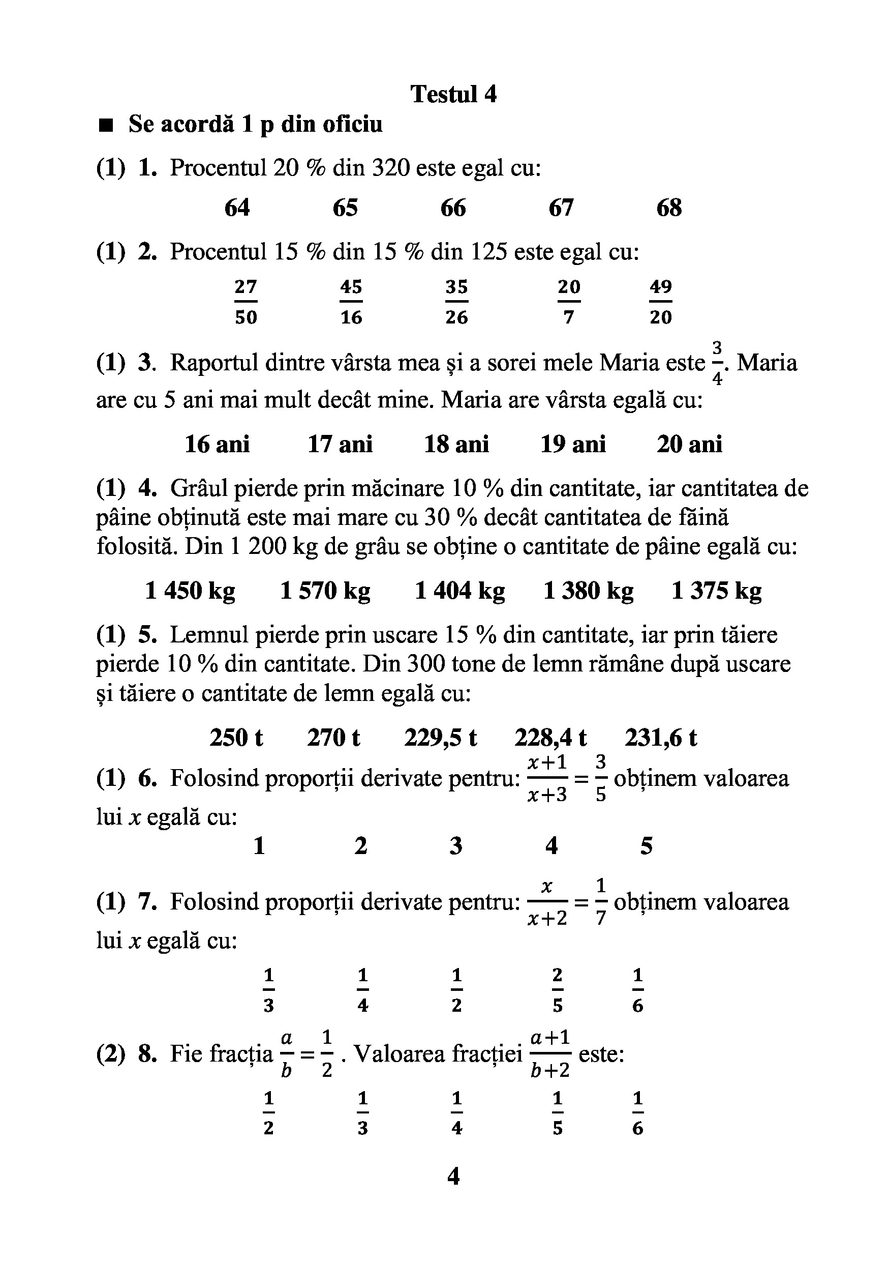 Teste grila de autoevaluare la matematica pentru alasa a VI-a | Gheorghe Adalbert Schneider - 3 | YEO