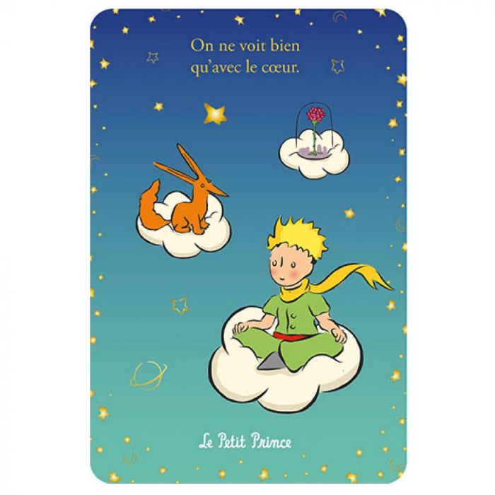 Carte postala - Le Petit Prince - Fox and Rose on the clouds | Kiub