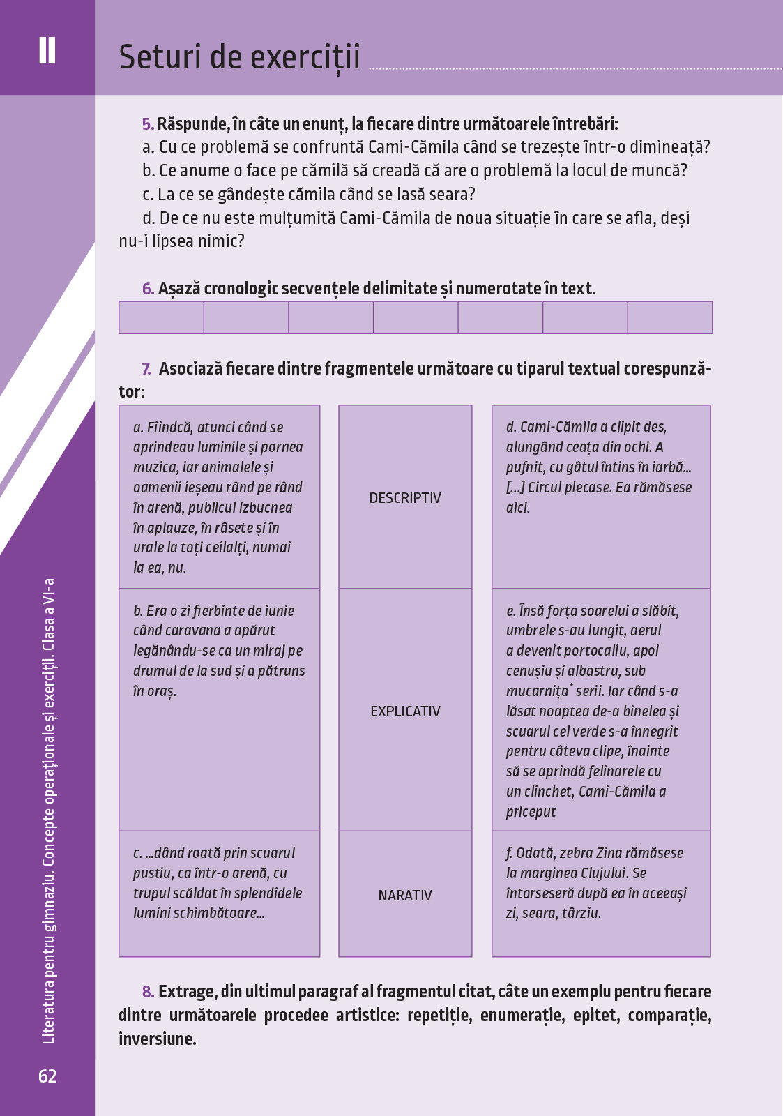 Literatura pentru gimnaziu. Concepte operationale si exercitii. Clasa a VI-a | Irina-Roxana Georgescu, Delia-Monica Georgescu, Raluca-Diana Raducanu, Adriana Dudas-Vasile, Adriana Chioaru, Amalia Gabriela Serbu - 5 | YEO