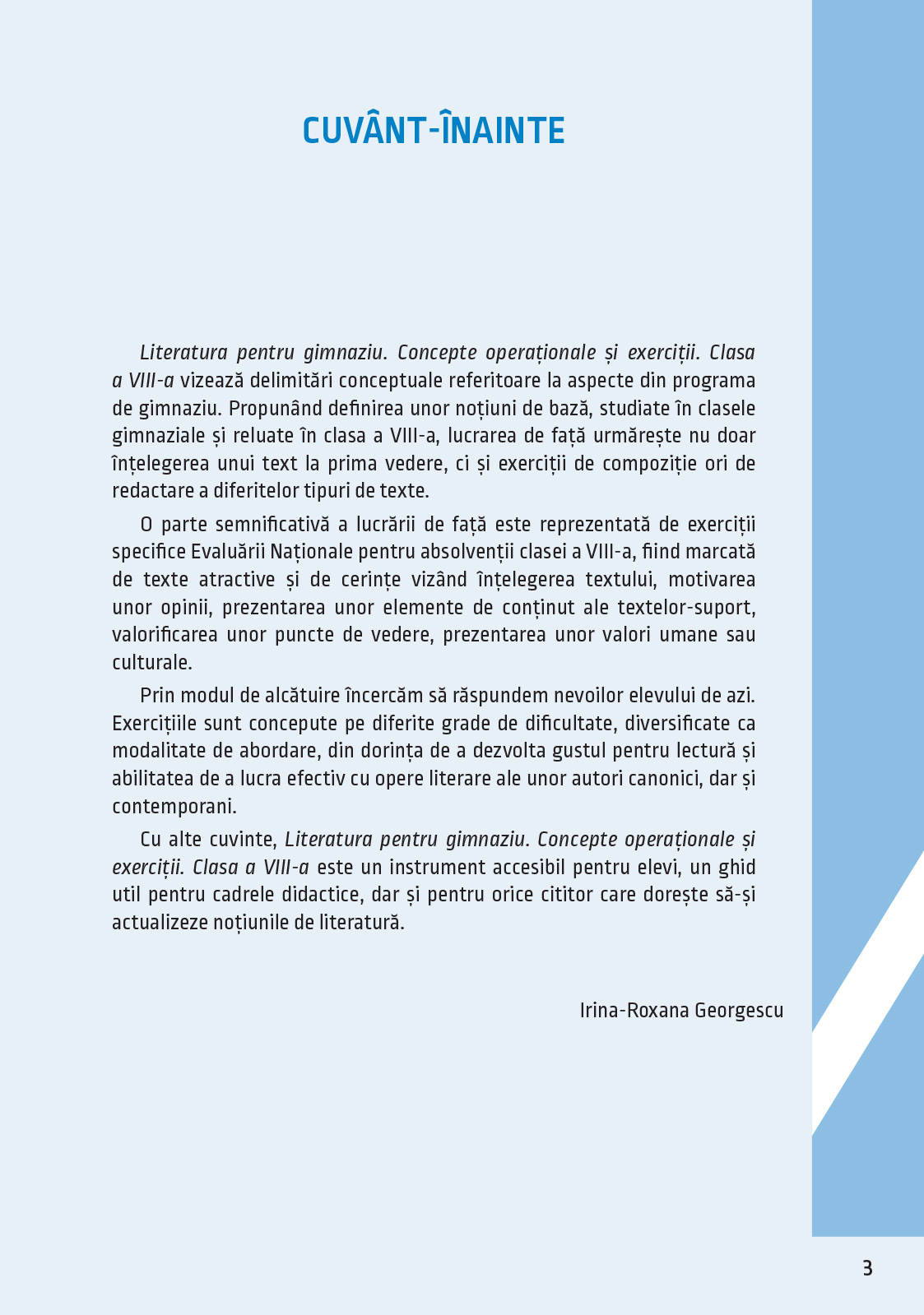 Literatura pentru gimnaziu. Concepte operationale si exercitii. Clasa a VIII-a | Irina-Roxana Georgescu, Delia-Monica Georgescu, Raluca-Diana Raducanu, Adriana Dudas-Vasile, Adriana Chioaru, Amalia Gabriela Serbu