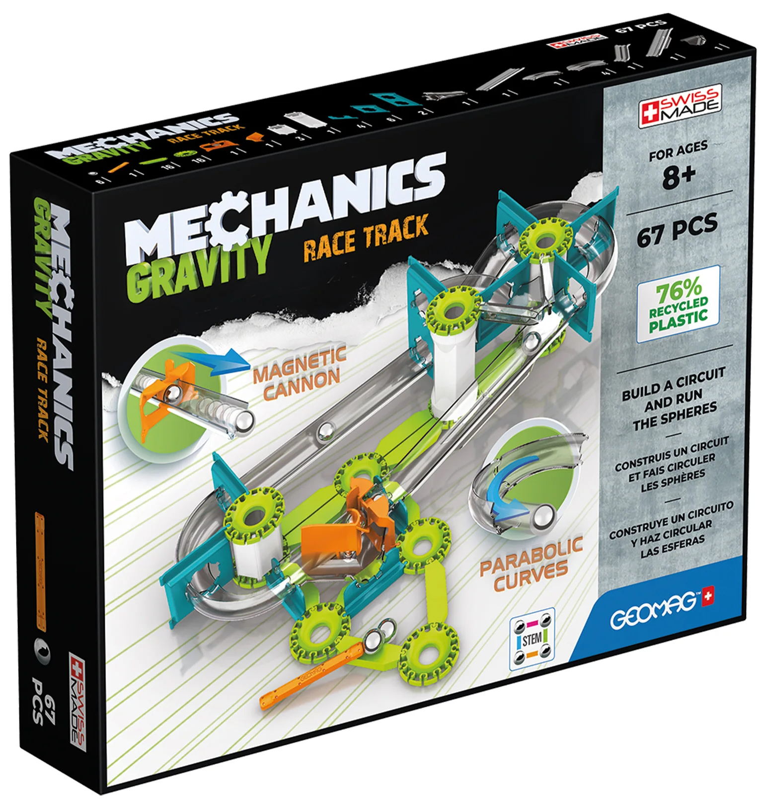 Set de constructie - Mechanics Gravity - Race Track, 67 piese | Geomag - 4 | YEO