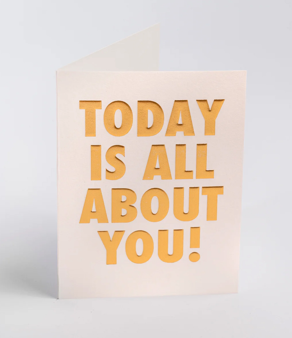 Felicitare - Kelly Hyatt - Today is All About You! Golden - Mini Card | Lagom Design - 1 | YEO