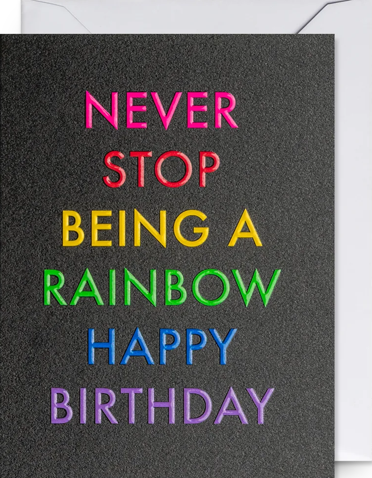 Felicitare - Cozy - Never Stop Being a Rainbow Happy Birthday - Mini Card | Lagom Design - 2 | YEO