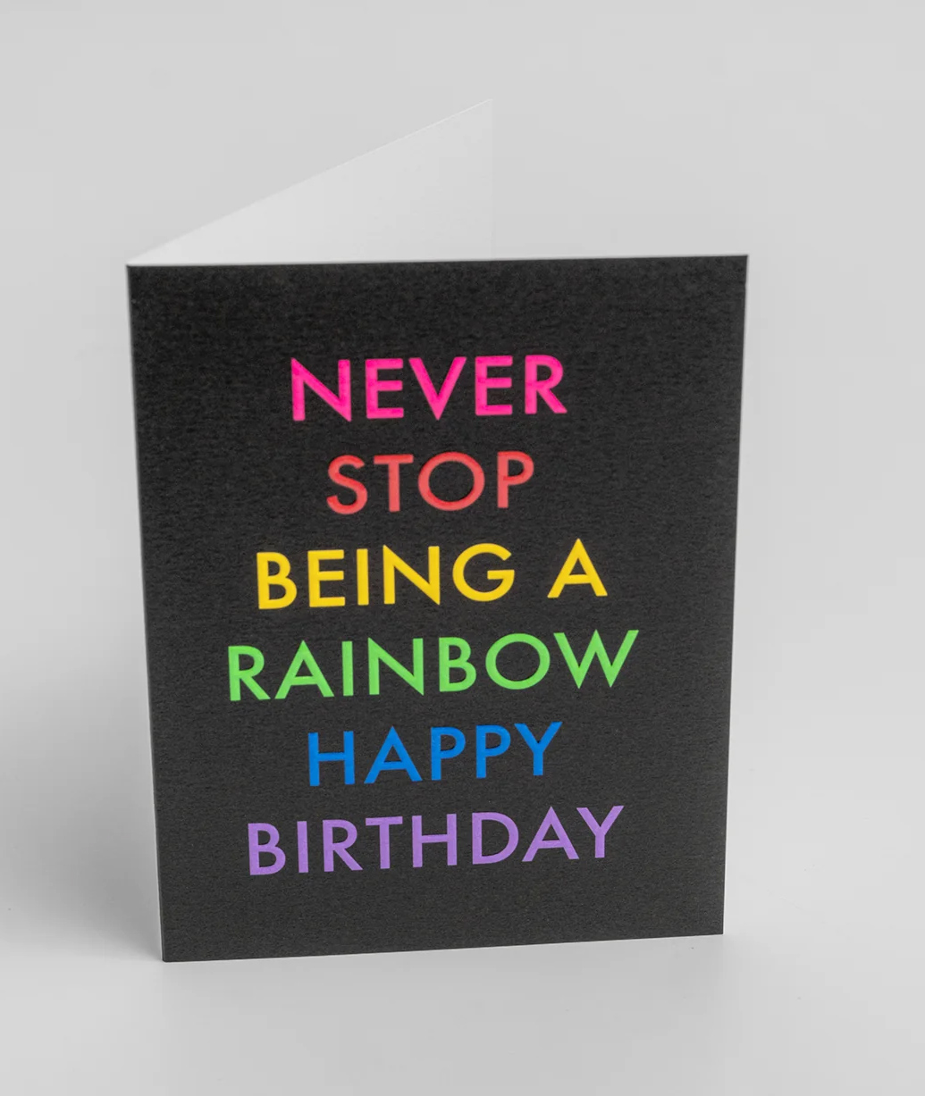 Felicitare - Cozy - Never Stop Being a Rainbow Happy Birthday - Mini Card | Lagom Design - 1 | YEO