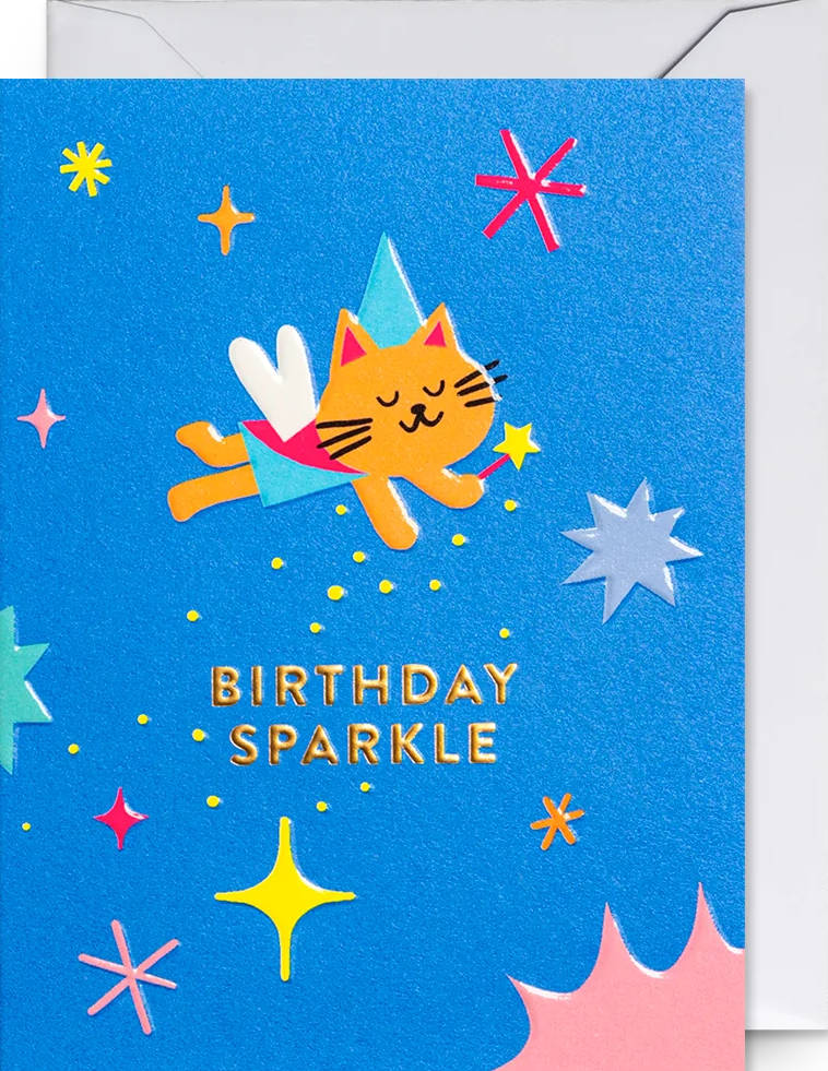 Felicitare - Jessica Das - Fairy Cat Birthday Sparkles - Mini Card | Lagom Design - 2 | YEO