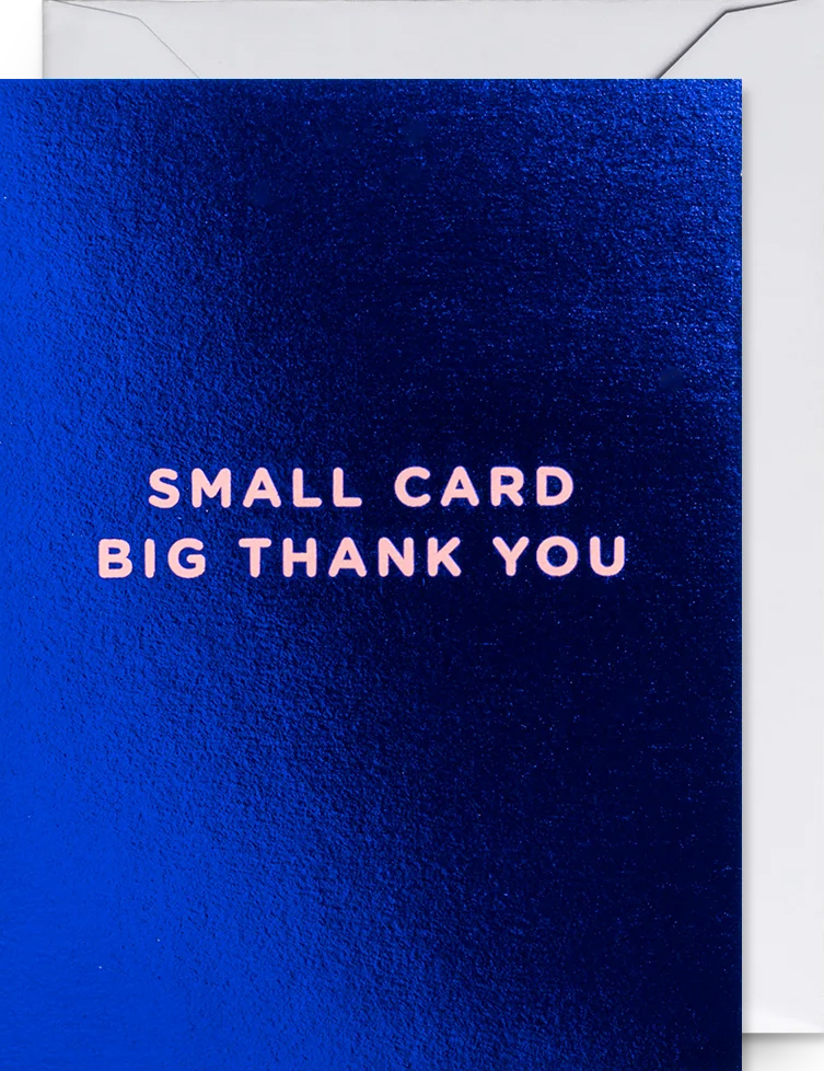 Felicitare - Cherished - Small Card Big Thank You - Blue Foiled Mini Card | Lagom Design - 2 | YEO