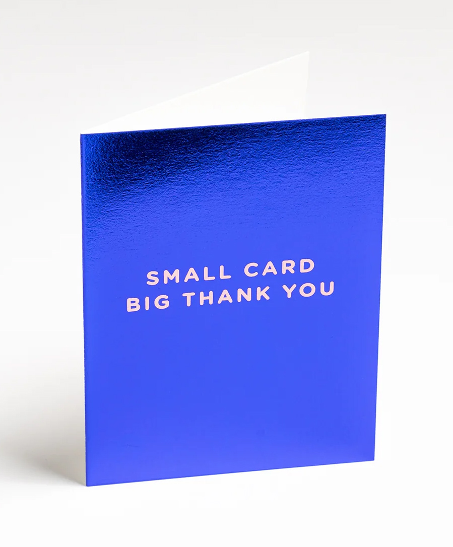 Felicitare - Cherished - Small Card Big Thank You - Blue Foiled Mini Card | Lagom Design - 1 | YEO