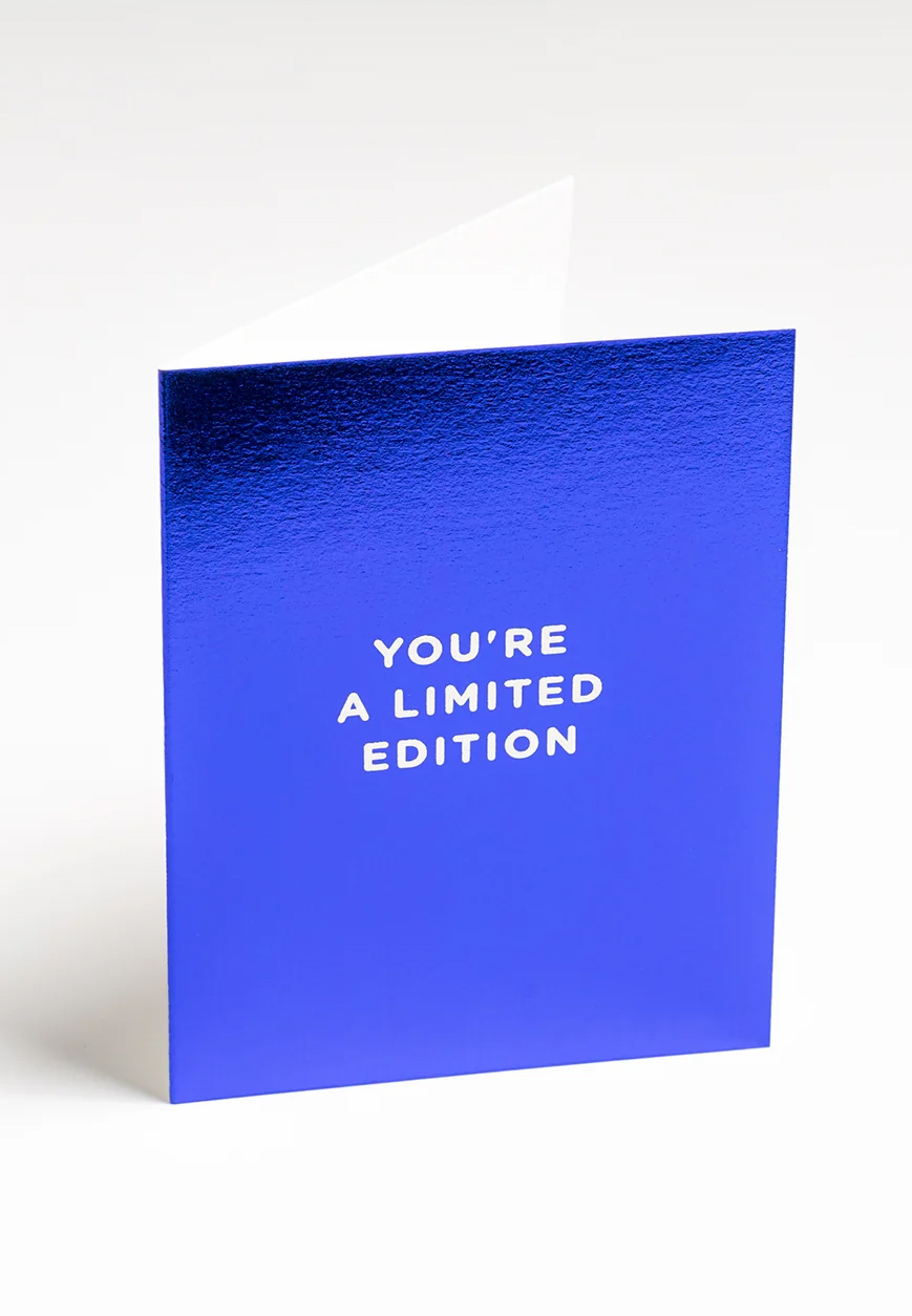 Felicitare - Cherished - You’re a Limited Edition - Blue Foiled Mini Card | Lagom Design - 1 | YEO