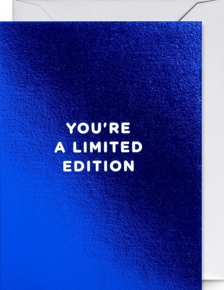 Felicitare - Cherished - You’re a Limited Edition - Blue Foiled Mini Card | Lagom Design - 2 | YEO