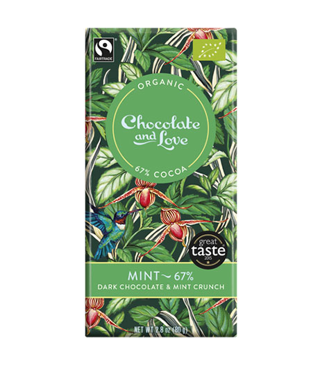 Ciocolata amaruie cu menta 67% Bio | Chocolate and Love